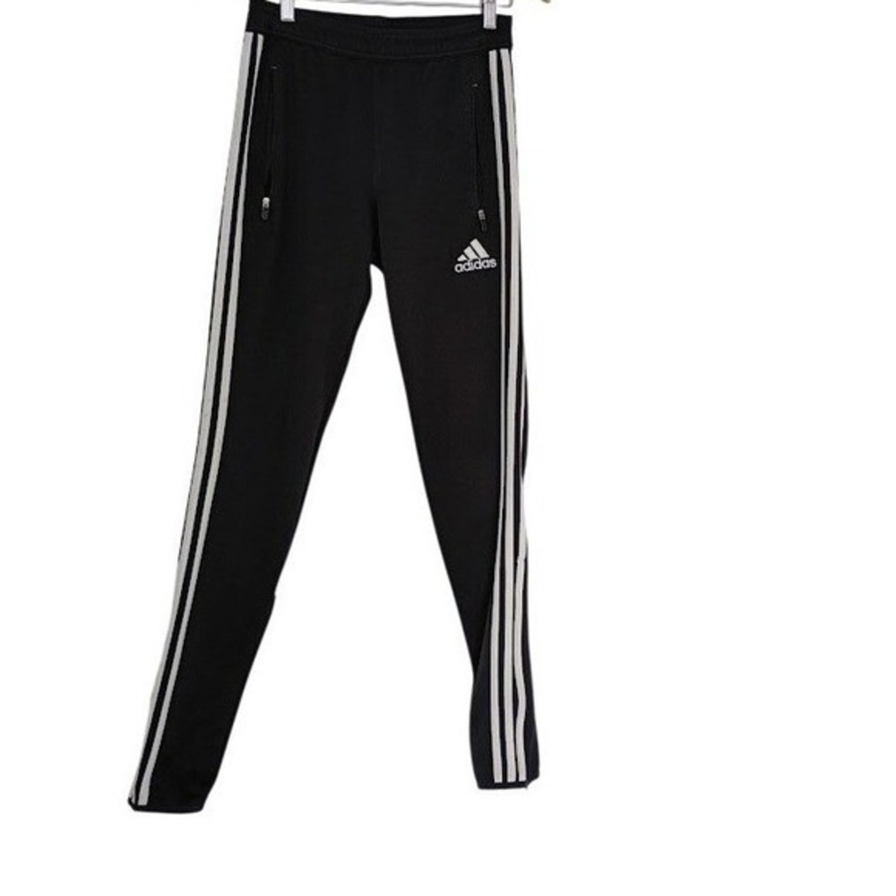 Adidas Tiro Track Pants Black White Striped XS Joggers Ankle Zip Pockets Soccer